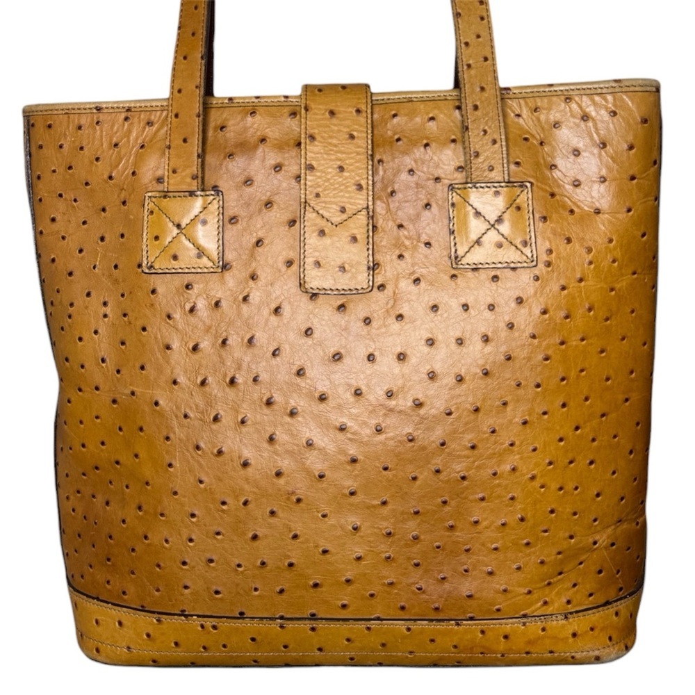 VTG Dooney & Bourke Ostrich-Textured Leather Tote Handbag - Picture 8 of 16